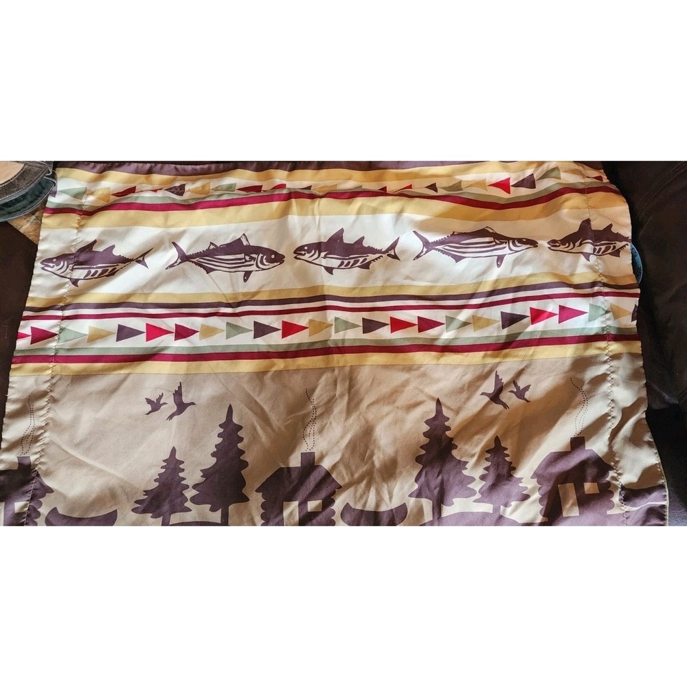 Cabin Lodge Pillow 3 Shams Deer Fish Trout Duck Cabincore Microfiber